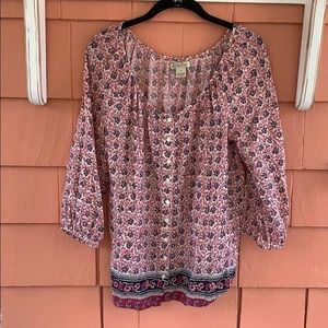 🌸 Lucky Brand | Cute Button Blouse
